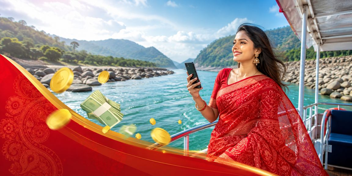 সিলেটে শাড়ি পরা নারী vip88 - এর ক্যাশব্যাক বোনাস উপভোগ করছেন